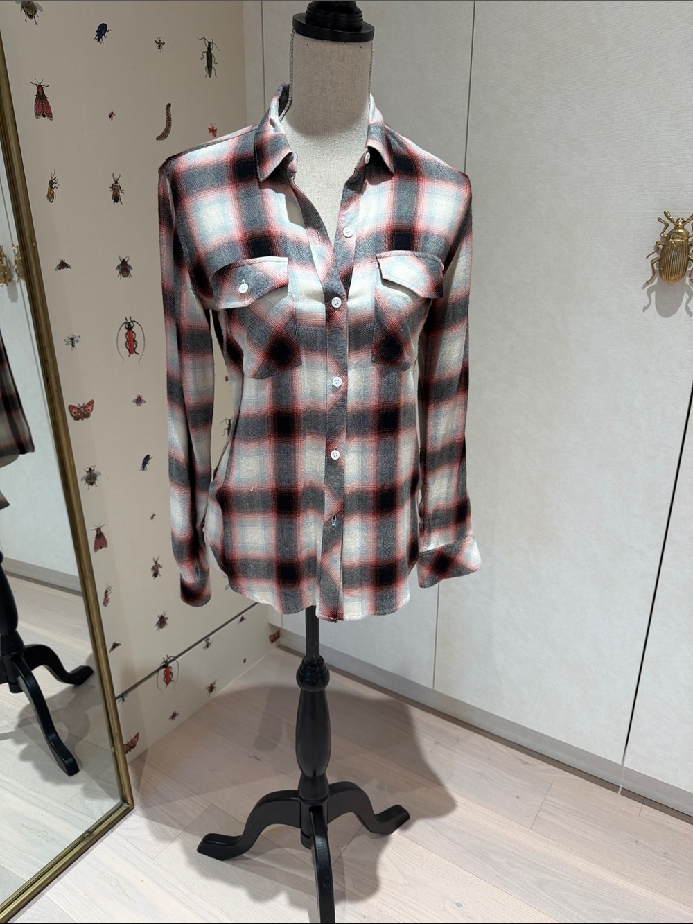 Rails Plaid Button-Down Shirt in Red, Black & White